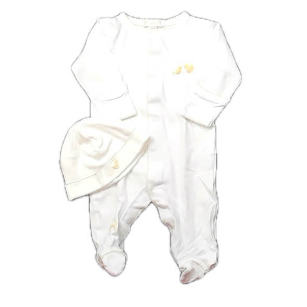 Kissy Kissy Unisex White | Yellow Duck Long Sleeve Outfit size: 0-3 Months